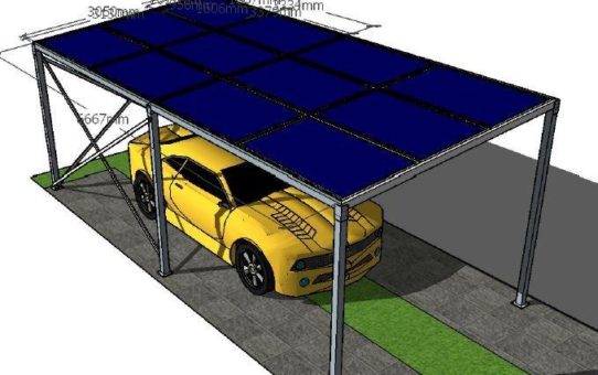 Solarcarport für 12 Solarmodule für "lau"