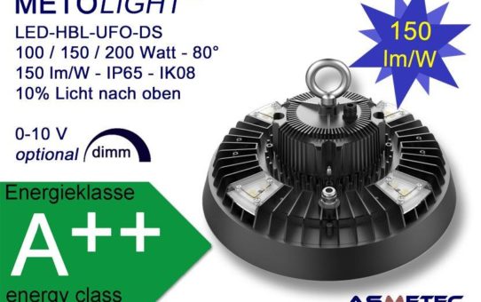 Die neue LED Hallenleuchte mit 10% Abstrahlwinkel nach oben