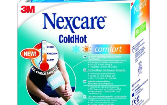 Neue Nexcare ColdHot Comfort Kompresse mit integriertem Thermoindikator