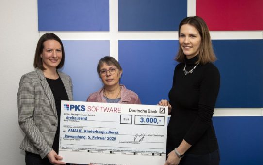 Die PKS Software GmbH aus Ravensburg spendet insgesamt 5.000 Euro an gemeinnützige Organisationen in der Region