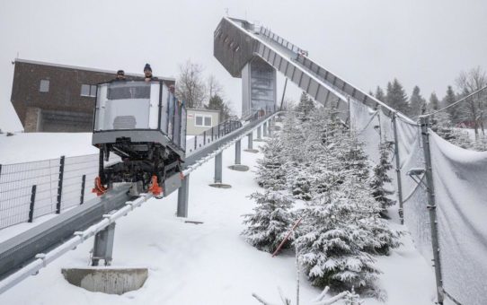 Schrägaufzug der Skischanze Oberwiesenthal läuft dank des Engagements eines GTÜ-Partners