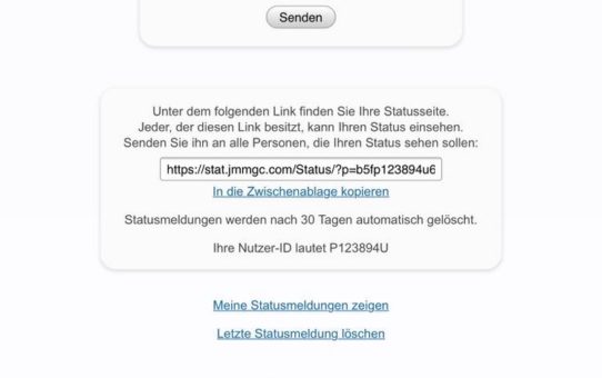 JMMGStat: Freunde und Familie informiert halten