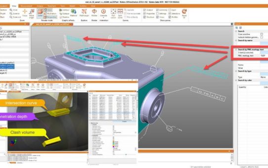 KISTERS 3DViewStation: Kollisionsuntersuchungen für CAD-Daten, Suchfunktionen und Objekte verschmelzen