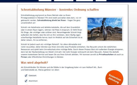 Altmetall loswerden leicht gemacht mit der Schrottabholung Münster