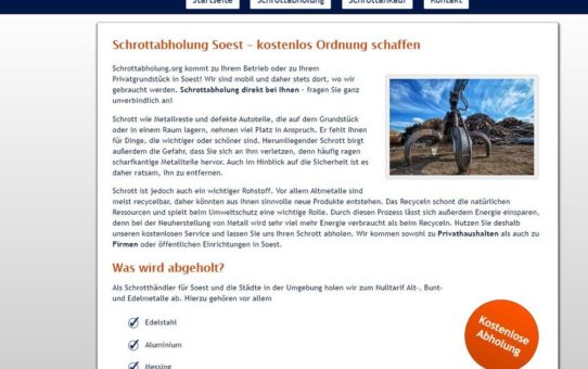 Schrottabholung Soest: Wir entsorgen Ihren Schrott über Schrottabholung.org