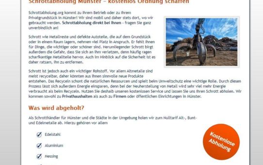 Wir holen in Münster und Umgebung Ihren Metallschrott ab – Schrottabholung Münster