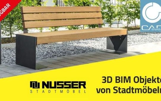 NUSSER bietet 3D BIM Objekte von Stadtmöbeln powered by CADENAS für einfachere Planungen