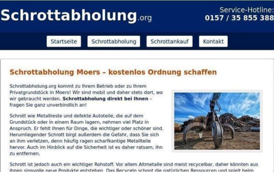 Der schnellste Schrottabholung Moers und Nordrhein-Westfalen