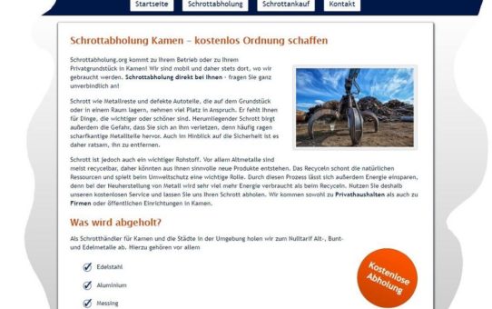 Schrottabholung Kamen und Umgebung