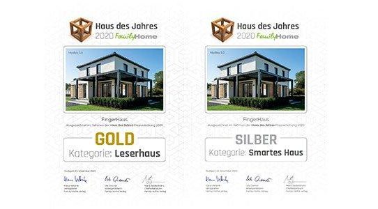 Haus des Jahres 2020 von FamilyHome: Doppelte Auszeichnung für FingerHaus