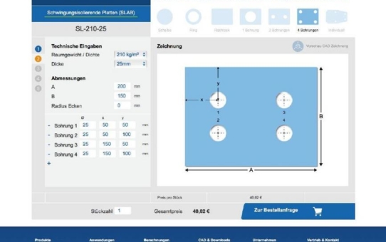 Neu bei ACE: Isolations- und Dämpfungsplatten-Berechnung online