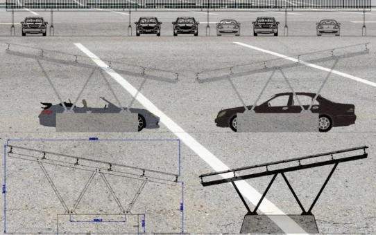 Große Solar Carports-Anlagen als Solar-Tankstelle für grünen Strom