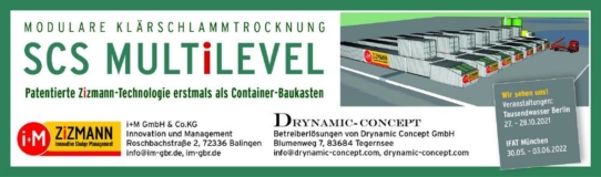 Patent für Klärschlammtrocknung im Container-Baukasten