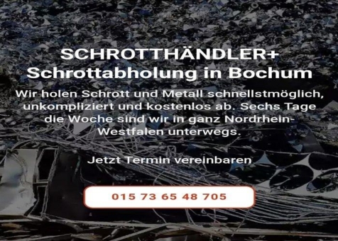 Schrottabholung Bochum & Holen Sie auch kleine Mengen Schrott ab