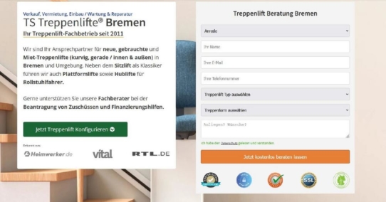 TS Treppenlifte® Bremen: Meine Treppe ist zu schmal: "Ist ein Treppenlift machbar"?