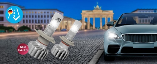 Die erste H4-LED mit Straßenzulassung für den Wechsel von Halogen zu LED-Licht!