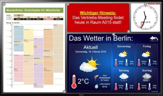 Bildschirm-Software für Digitale, Schwarze Bretter und Infoscreens