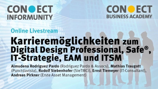 Karrieremöglichkeiten zum Digital Design Professional, Safe®, IT-Strategie, EAM und ITSM am 15. Februar 2022