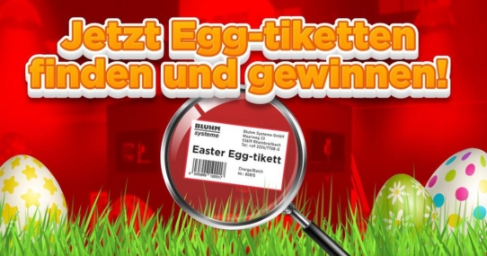 Oster-Gewinnspiel von Bluhm Systeme: Wer findet alle Egg-tiketten?