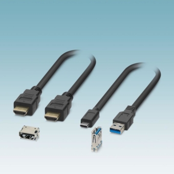 Leiterplatten-Steckverbinder und Patch-Kabel für USB und HDMI