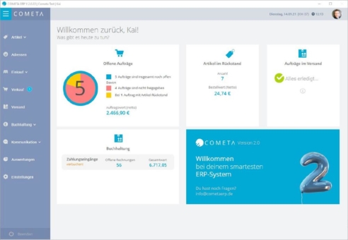 Intuitive Business Software Cometa ERP der DreiMalM - Digitalmanufaktur als native und neu als Hybrid-Lösung –  jetzt Live-Demo buchen!