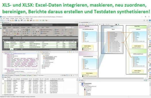 ❌ XLS und XLSX ❌ Microsoft Excel Datenintegration, mit Datenbereinigung und Datenmaskierung für BI-Report oder TDM ❗