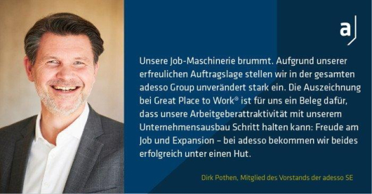 adesso auch branchenübergreifend als „Deutschlands Bester Arbeitgeber 2023“ ausgezeichnet