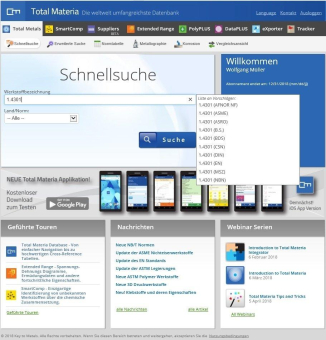 Weltweit umfangreichste Werkstoff-Datenbank erleichtert Materialsuche