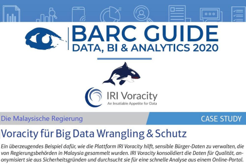 ☑️ BARC Guide 2020 - Big Data, BI & Analytics: Use Case der Malaysischen Regierung  ➕ Voracity-Plattform ❗