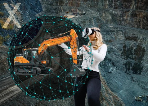 Bagger & Baumaschinen Extended Reality Simulator: Komatsu mit Virtual Reality der XR-Technologie - Maschinenbau im Metaverse