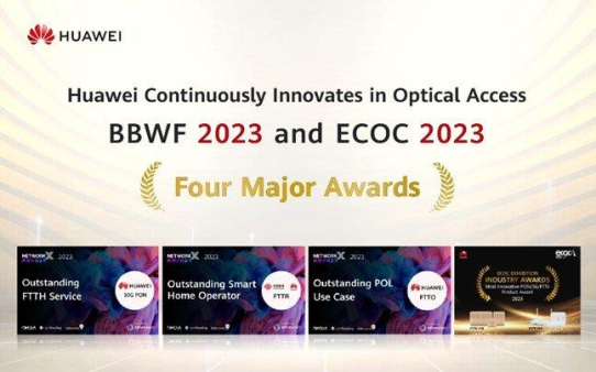 Vierfache Auszeichnung für die optischen Netze von Huawei auf dem BBWF 2023 und dem ECOC 2023