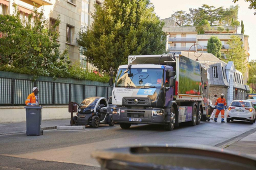 Elektro-LKW: In Neuilly-sur-Seine wird die Abfallsammlung durch die Firma SUEZ zukünftig mit 10 Renault Trucks  D Wide Z.E. erfolgen