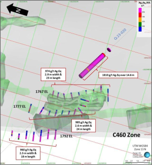 Silver Storm durchteuft bei Bohrungen in der Zone C460 einen 14,6 m mächtigen Abschnitt mit 1.810 g/t Silberäquivalent