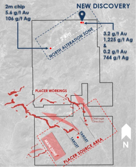 Tocvan entdeckt bei Probenahmen hochgradige Gold- und Silbermineralisierung mit bis zu 1.225 g/t Ag und 3,2 g/t Au in 6 Kilometer Entfernung von der Main Zone bei Pilar