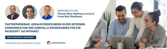 Microsoft 365 Intranet - Herausforderungen in der Kommunikation und sinnvolle Ergänzungen (Webinar | Online)