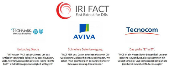 ❌ Datenbank-Unloading ❌ Beschleunigung der Datenerfassung für Data Warehouse ETL, Datenbankmigration/Replikation, Archivierung + Offline-Reorgs ❗