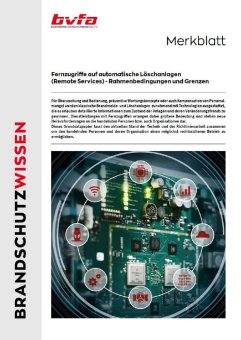 Neues bvfa-Merkblatt zum Fernzugriff auf automatische Löschanlagen