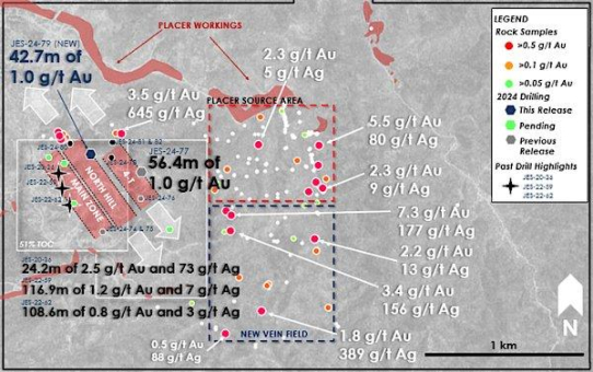 Colibri meldet Bohrergebnisse von 1,0 g/t Gold auf 42,7 m, einschließlich 3,1 m mit 10,9 g/t Gold aus dem Ziel North Hill auf dem Gold- und Silberprojekt Pilar in Sonora