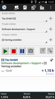 Auftragszeiterfassung per Android Gerät