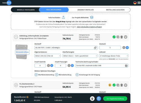 InstaWerk bietet resilientes Liefernetzwerk für Dreh- und Frästeile als On-Demand Lösung