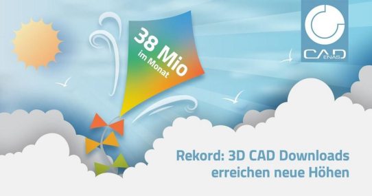 3D CAD Downloads weiter im Aufwind - CADENAS verzeichnet erstmals über 38 Mio. heruntergeladene CAD Modelle im Monat