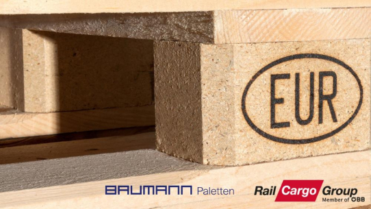 ÖBB Rail Cargo Group (RCG) und Baumann Paletten stärken die originale EUR-Europalette