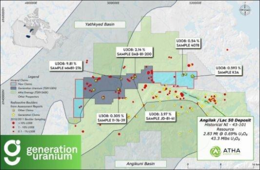 Generation Uranium beginnt umfangreiche luftgestützte elektromagnetische Vermessung in Zusammenarbeit mit Atha Energy auf seinem Vorzeige-Uranprojekt Yath in Nunavut, Kanada