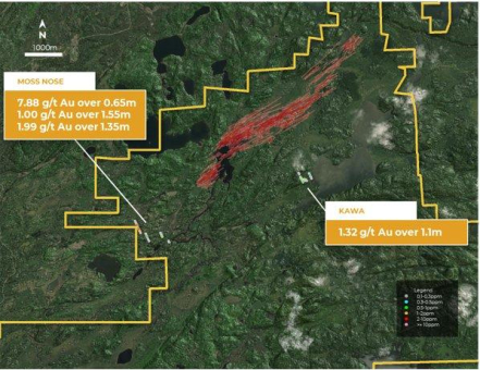 Goldshore erweitert Mineralisierung entlang der Trends von Moss Deposit und Kawa