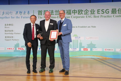 ESG Best Case Award des Generalkonsulats der VR China und der IHK Frankfurt für Biokunststoffpionier TECNARO GmbH aus Ilsfeld