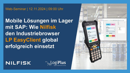 LogiPlus Web-Seminar zum Einsatz des Industriebrowsers LP EasyClient bei Nilfisk