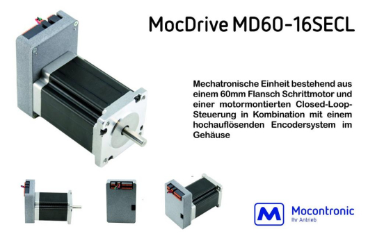 Das MD60-16SECL setzt neue Maßstäbe im Bereich der schrittmotorbasierten Kompaktantriebe