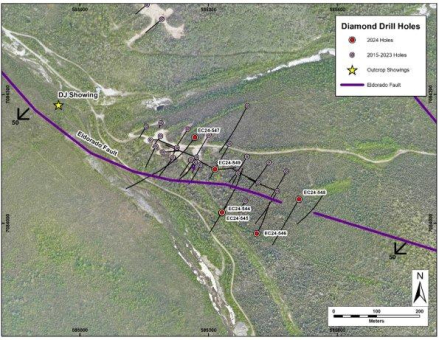 Bohrergebnisse der Prospektion von Klondike Gold in der Eldorado Fault