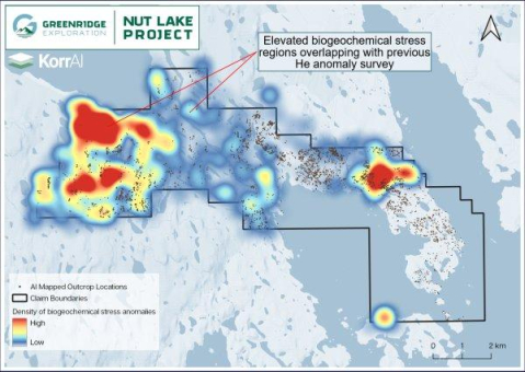 Greenridge Exploration erhält aus seinem Technologieprogramm KorrAI hochprioritäre Uranziele für sein Projekt Nut Lake