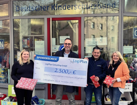 LogiPlus erfüllt Weihnachtswünsche von Kindern mit einer Spende an den Kinderschutzbund Ludwigshafen